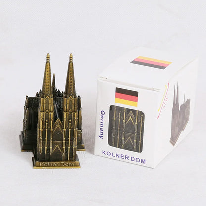 LZINA™ | Cologne Cathedral Model Metal Antique Bronze Germany Cologne Cathedral Building Figurine World Famous Landmark Architecture Decoration