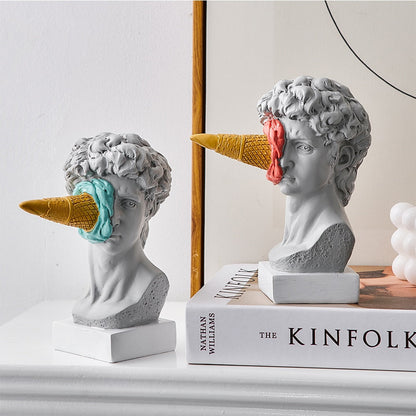 LZINA™ | David Figurine with Ice Cream Home Decoration Sculpture