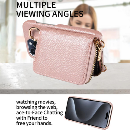 LZINA™ | Premium Leather Multi-Function iPhone Case with Anti-Degaussing Protection