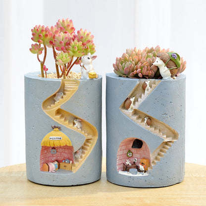 LZINA™ | Fantastic Fusion: Unique Artistic Resin Flower Pots