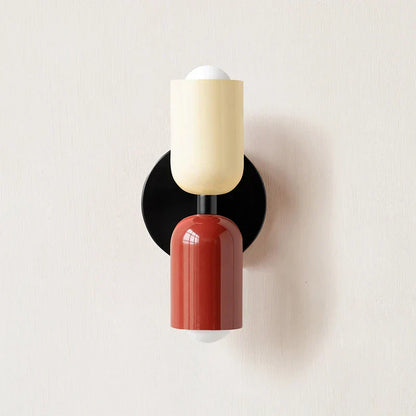 Sleek BowLift Double-Head Wall Lamp with Black Base