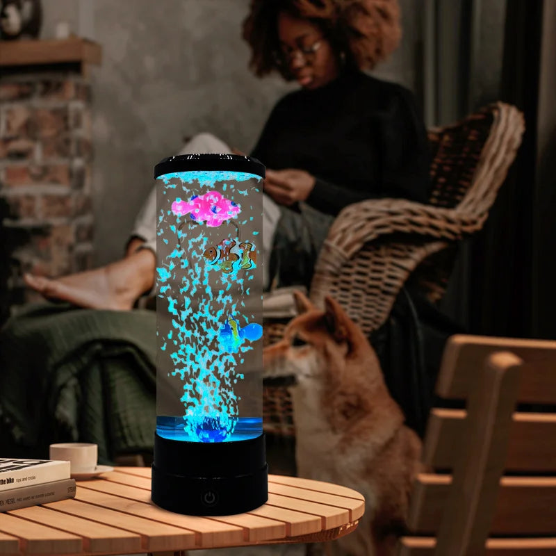 BowLift Simulated LED Colorful Bubble Fish Light for Aquarium Tank - USB Night Light for Home, Desk, Bedroom & Living Room