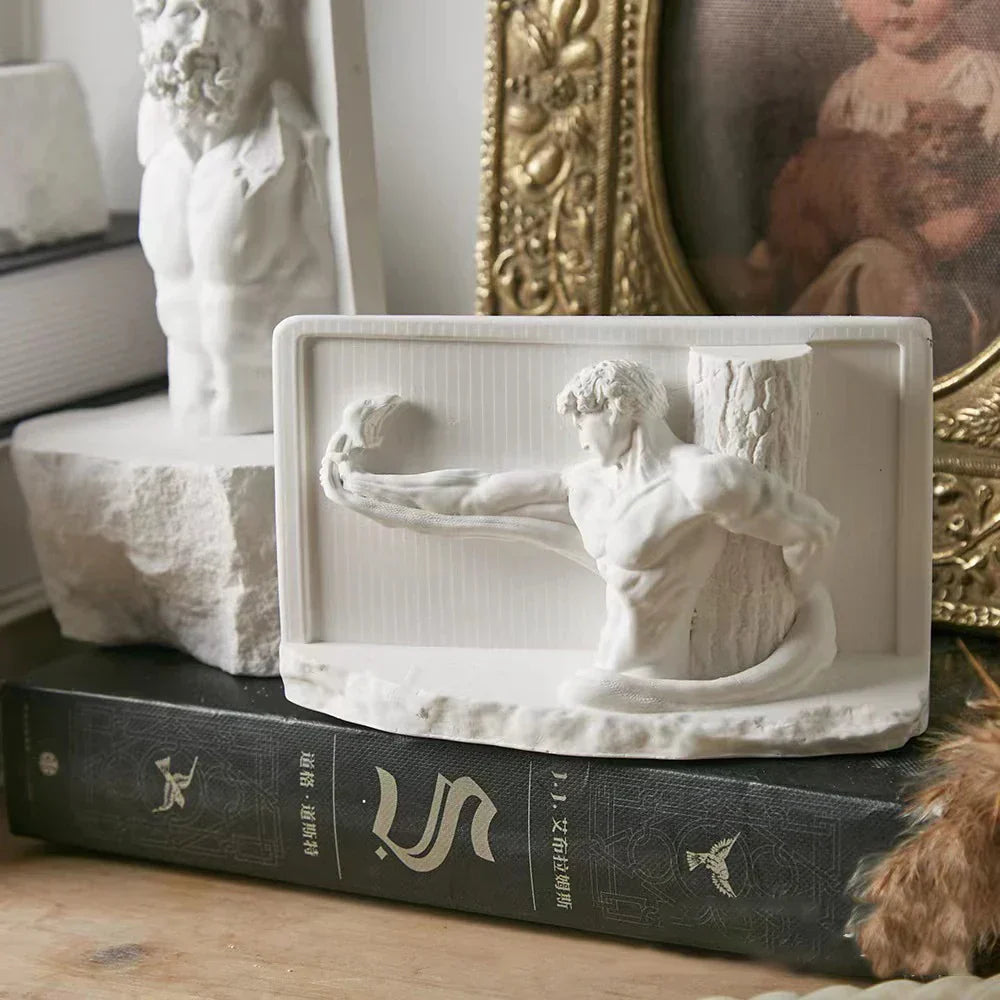 LZINA™ | Nordic INS Style Character Plaster Statue DIY Painted Sketch Photography Props Table Decorations Home Art Plaster Decoration