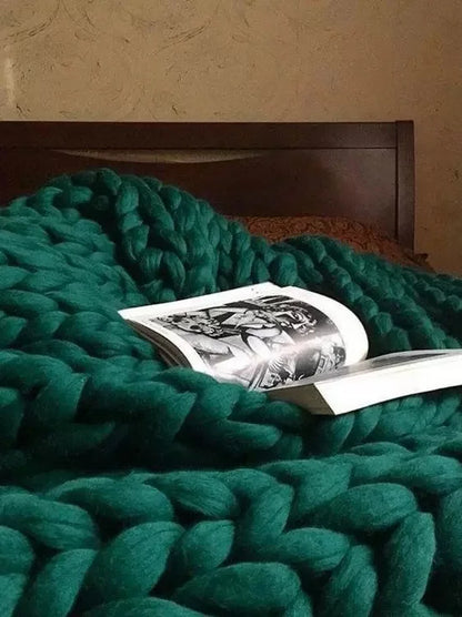 BowLift | Chunky Knit Blanket – Cozy Wool Blanket for Every Room – Soft & Warm – Perfect for Sofa and Bed