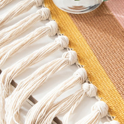 LZINA™ | Bohemian Wall Tapestry, Macrame Wall Hanging, Home Decoration, Cotton Linen Tassel, Handcrafted, Woven, Geometric Canvas Art, Background Wall Tapestries