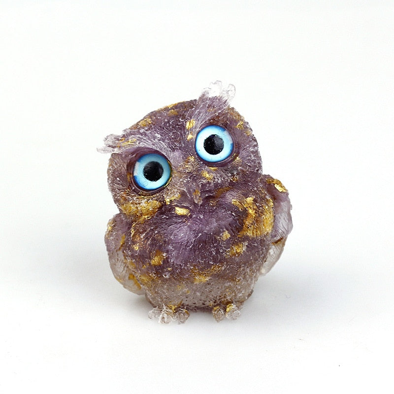 BowLift | Natural Crystal Owl Figurine: Handmade Collector's Item