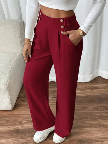 Women’s High Waist Straight Leg Office Trousers