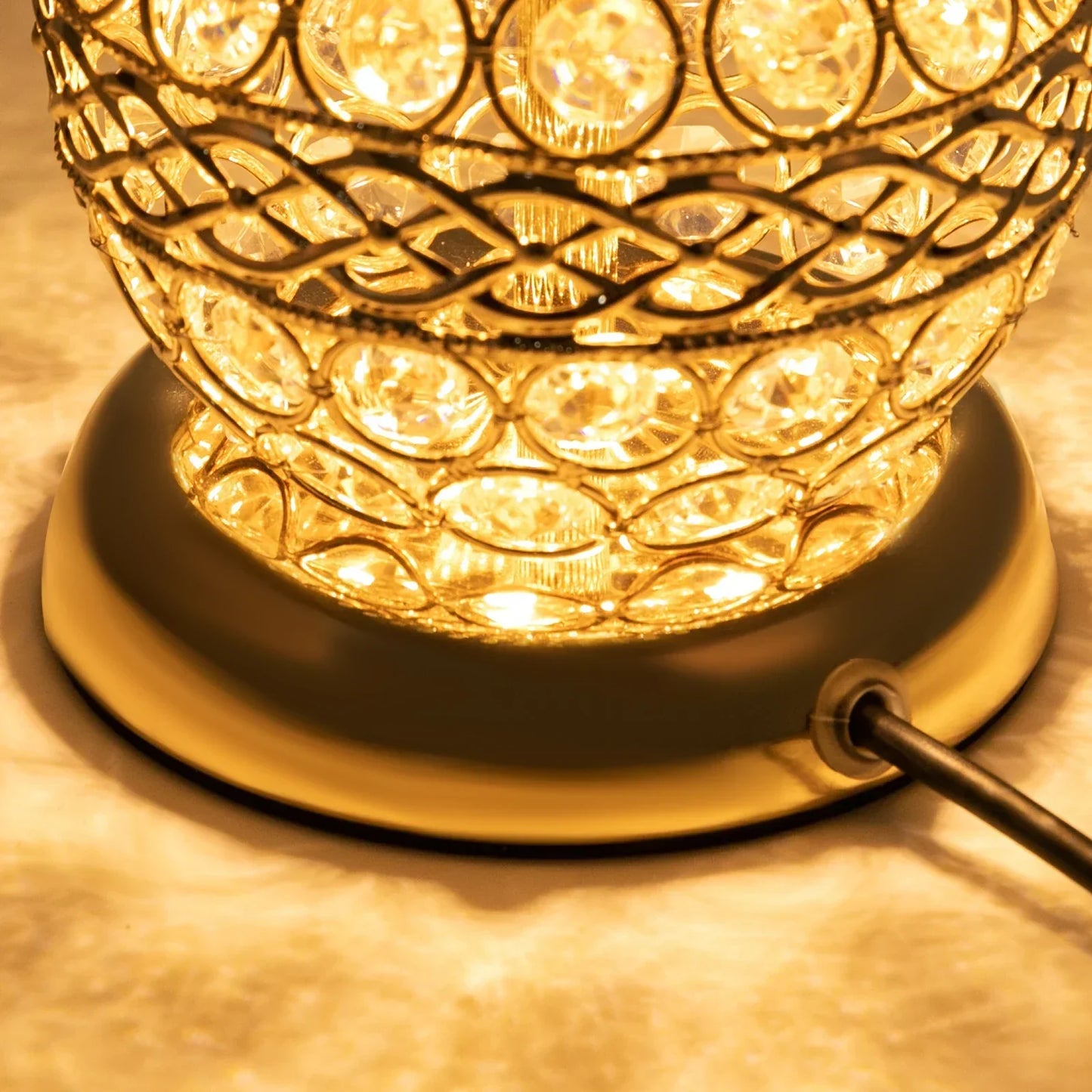 BowLift Modern Crystal Luxury Nightstand Lamp – Elegant Decorative Bedside Light