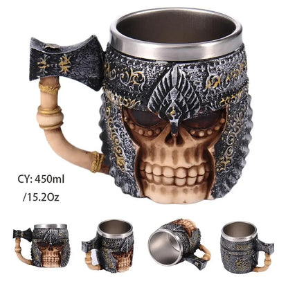 LZINA™ | Medieval Dragon Resin Stainless Steel Mug as Coffee Mug or Tea Mug