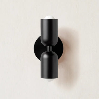 Sleek BowLift Double-Head Wall Lamp with Black Base
