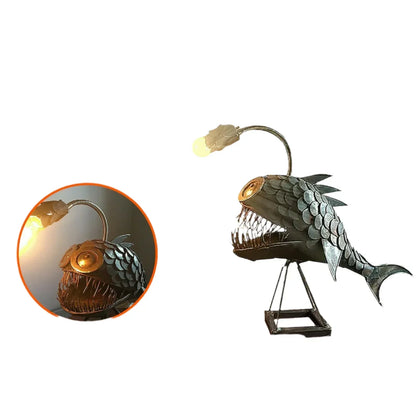 BowLift Table Lamp by RusticFish - Handmade Artistic Charm with Adjustable Lighting