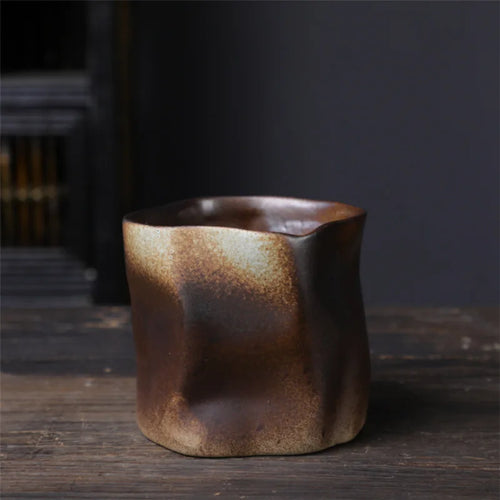BowLift | Irregular twisted shape cup 9.47 ounces/280 ml ceramic coffee tea cup without handle polychromatic creative ceramic mugs coffee mugs retro