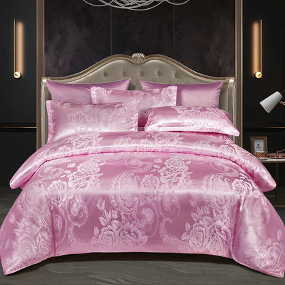 BowLift | Satin Rayon Jacquard Duvet Cover Set 264x229cm – Luxury Summer Bedding for Comfortable Sleep & Home Décor