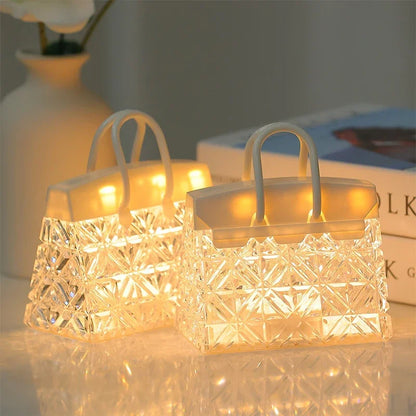 BowLift CrystalBag: Handbag-Shaped Acrylic Night Light – Creative & Sparkling Decorative Lamp