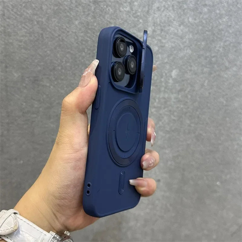 LZINA™ | Magnetic Soft Wrist Bracket Lens Cover iPhone Case