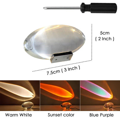 BowLift Crystal LED Table Lamp Eye of the Sky — Italian Designer Nightstand Projector Lamp for Living Room & Bedroom Decor
