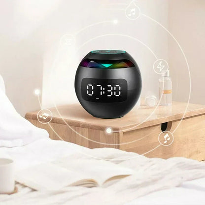 LZINA™ | Digital LED Alarm Clock with Bluetooth Speaker & Colorful Night Light – Motion Sensor, Rechargeable, 5W Sound
