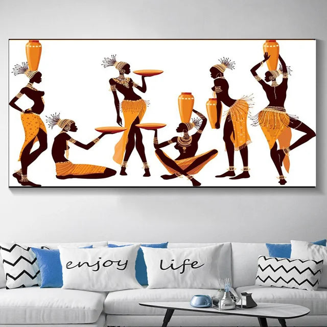 LZINA™ | Plus Sizes Abstract African Woman Canvas Painting