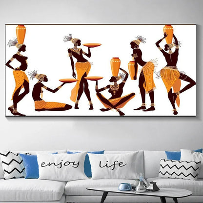 LZINA™ | Plus Sizes Abstract African Woman Canvas Painting