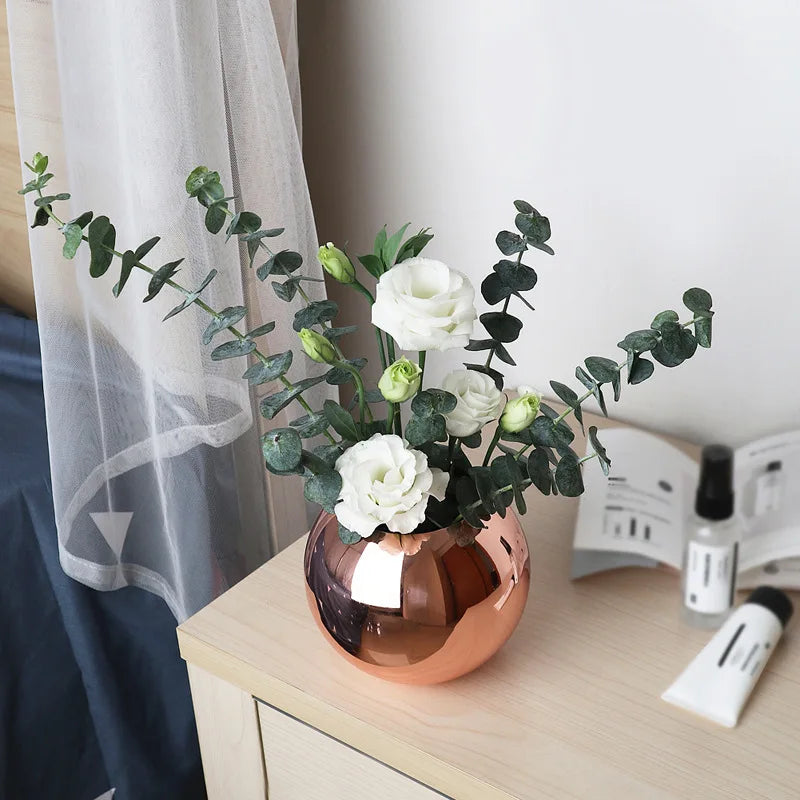 LZINA™ | Stainless Steel Vase in Nordic Style Desktop Flower Pot BeFlower Pots Gold Black Rose Gold Classic Home Decoration