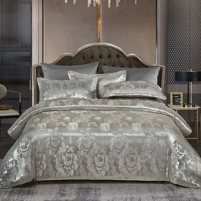 BowLift | Satin Rayon Jacquard Duvet Cover Set 264x229cm – Luxury Summer Bedding for Comfortable Sleep & Home Décor