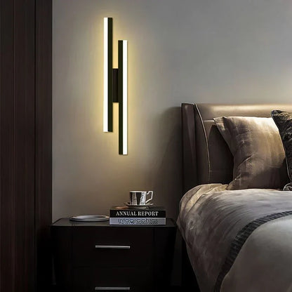 BowLift Modern LED Wall Lamp – Black & Gold Acrylic Accent Light for Elegant Room Décor
