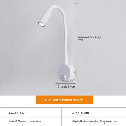 BowLift LED Wall Lamp: Modern, Flexible Lighting Ideal for Reading in Bed