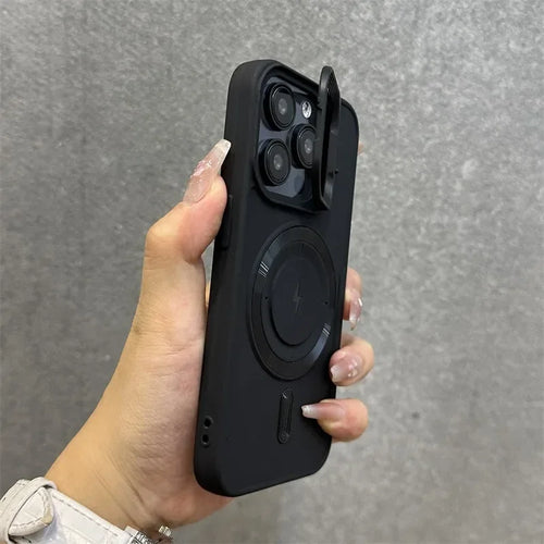 LZINA™ | Magnetic Soft Wrist Bracket Lens Cover iPhone Case