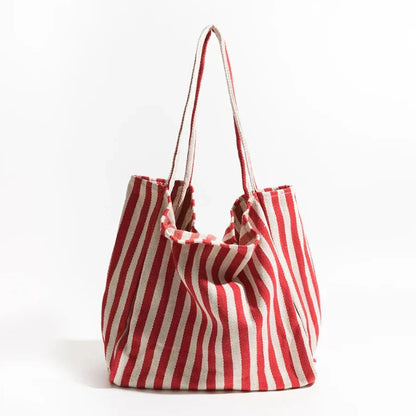 LZINA™ | Striped linen tote bag