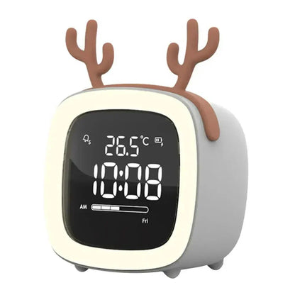 LZINA™ | Cartoon Bunny LED Alarm Clock with Night Light – Rechargeable, Cute Digital Display for Kids & Bedrooms