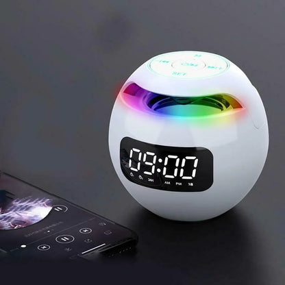LZINA™ | Digital LED Alarm Clock with Bluetooth Speaker & Colorful Night Light – Motion Sensor, Rechargeable, 5W Sound