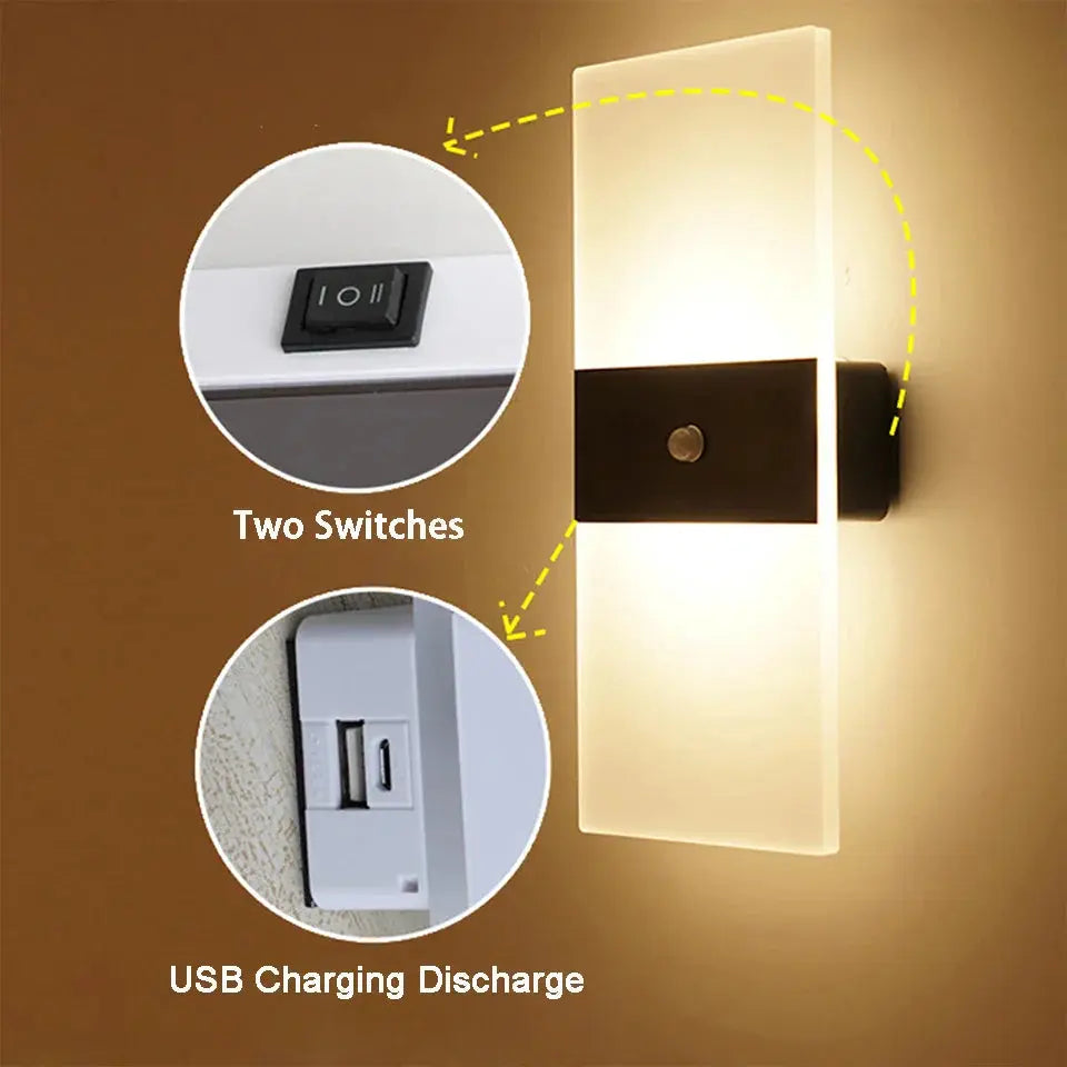 BowLift Éclatante — Premium Touch Panel Wall Light, USB Rechargeable
