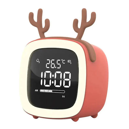 LZINA™ | Cartoon Bunny LED Alarm Clock with Night Light – Rechargeable, Cute Digital Display for Kids & Bedrooms