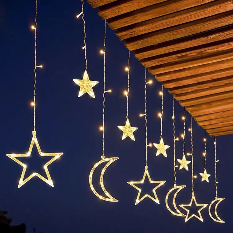 LZINA™ | Solar Moon Star Lamp LED String Lights Decoration