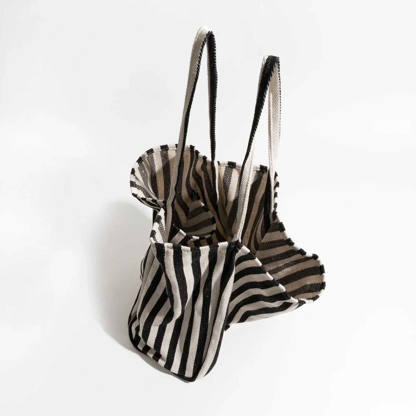LZINA™ | Striped linen tote bag