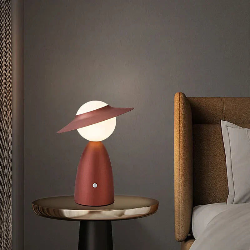 BowLift Battery-Operated Table Lamp – Hat-Wearing Gentleman