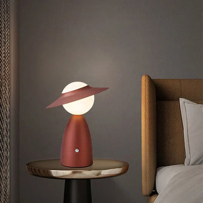 BowLift Battery-Operated Table Lamp – Hat-Wearing Gentleman