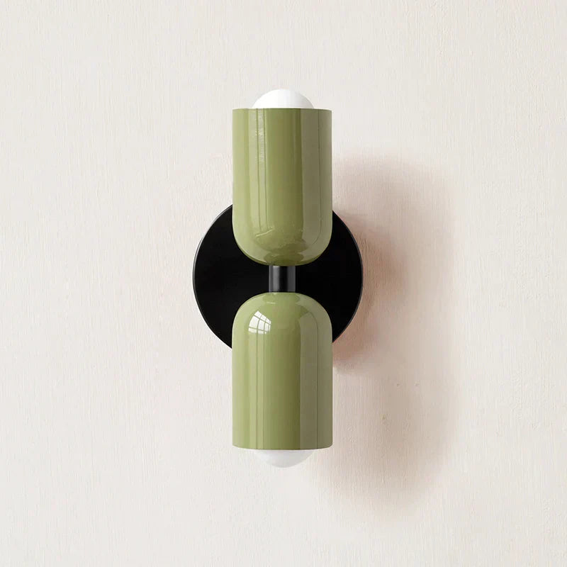 Sleek BowLift Double-Head Wall Lamp with Black Base