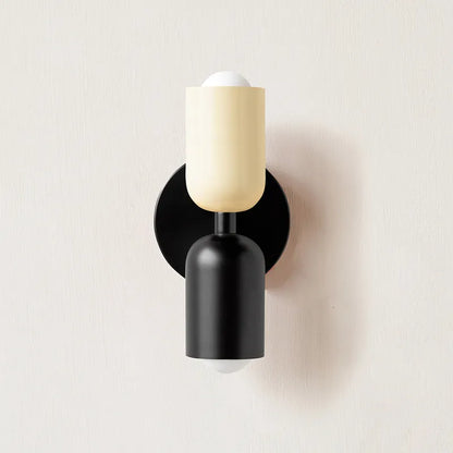 Sleek BowLift Double-Head Wall Lamp with Black Base