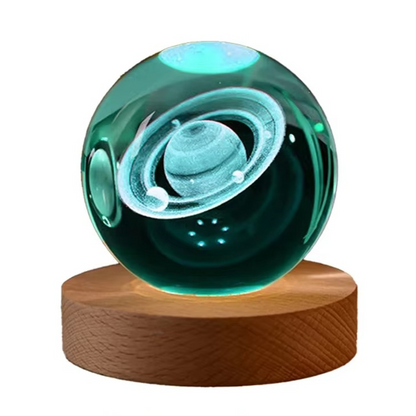 LZINA™ | 2.36 in RGB Crystal Ball Night Light with Milky Way and Moon - Cosmos-Inspired Bedside Decoration