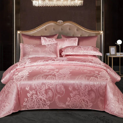 BowLift | Satin Rayon Jacquard Duvet Cover Set 264x229cm – Luxury Summer Bedding for Comfortable Sleep & Home Décor
