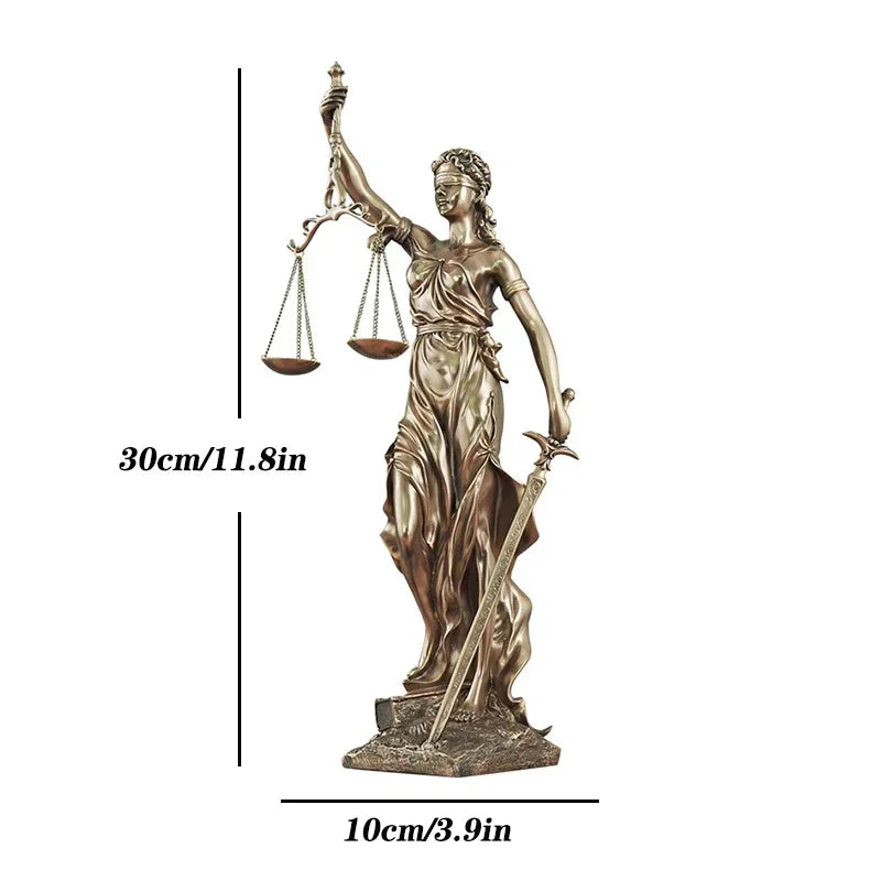 LZINA™ | ERMAKOVA European antique bronze Greek goddess of justice statue Fair Angels resin sculpture ornaments desktop home decoration gift