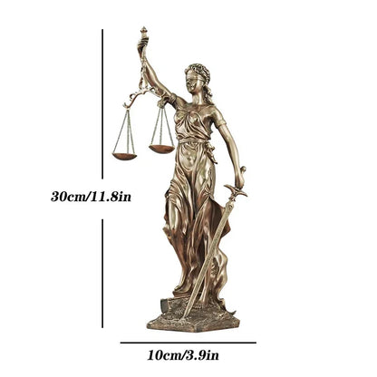 LZINA™ | ERMAKOVA European antique bronze Greek goddess of justice statue Fair Angels resin sculpture ornaments desktop home decoration gift