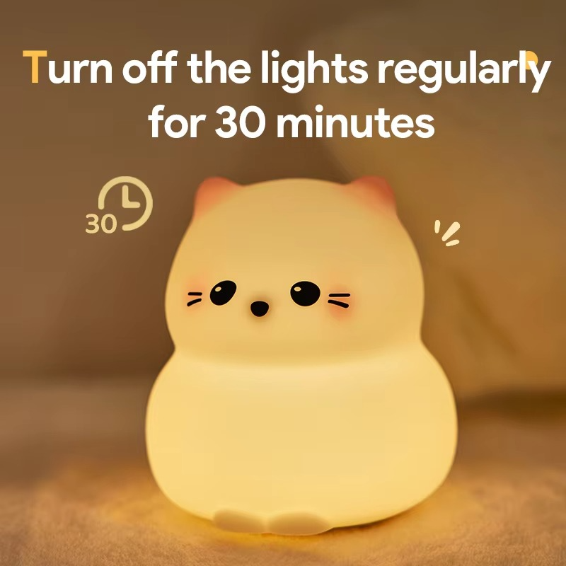 LZINA™ | Rechargeable Silicone Cat Night Light - Soft Touch Mood Lamp