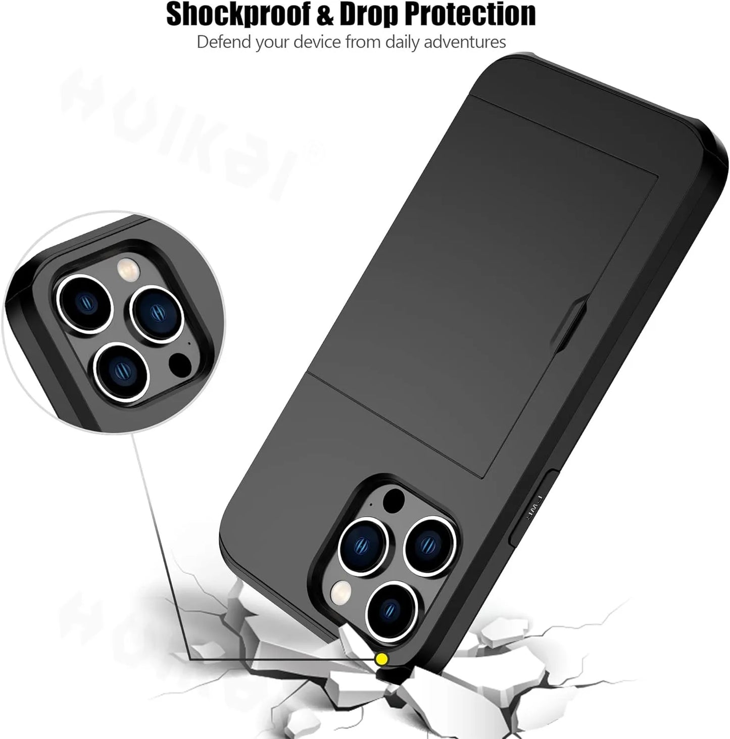 LZINA™ | LuxShield iPhone Case with Card Holder | Slim Design | Card Storage | Protection & Style