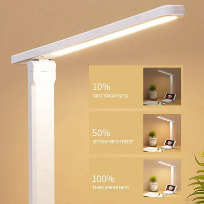 BowLift 6000mAh Rechargeable LED Desk Lamp — USB Powered, 3 Color Temperatures, Stepless Dimming, Touch Control, Foldable, Eye-Protecting Reading Night Light
