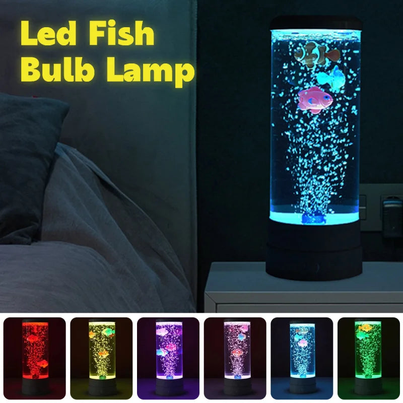 BowLift Simulated LED Colorful Bubble Fish Light for Aquarium Tank - USB Night Light for Home, Desk, Bedroom & Living Room