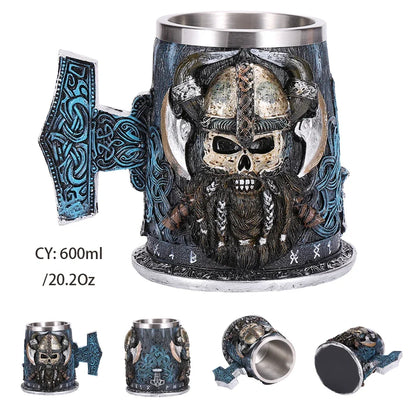 LZINA™ | Medieval Dragon Resin Stainless Steel Mug as Coffee Mug or Tea Mug
