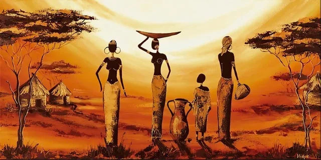 LZINA™ | Plus Sizes Abstract African Woman Canvas Painting