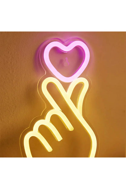BowLift Hand Heart LED Neon Sign